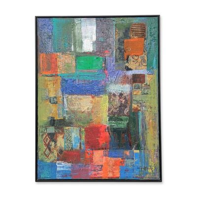 Miguel Pineda (Dominican Republic b. 1962) Mixed Media on Canvas, El Pez, Signed