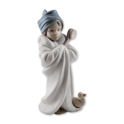 Lladro Spanish Glazed Porcelain Bundled Bather Figurine