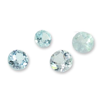 A Set of Four Round Cut Aquamarine Gemstones