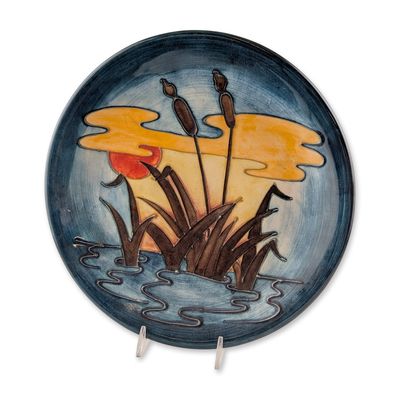 Moorcroft Reeds at Sunset Earthenware Plate