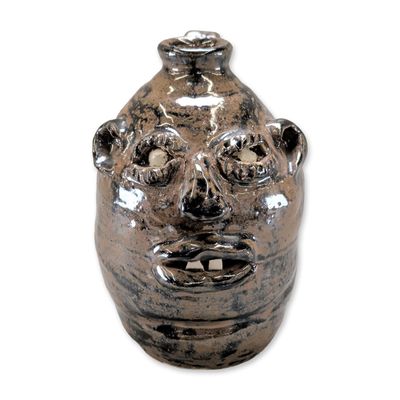 Marie Rogers Folk Pottery Stoneware Face Jug