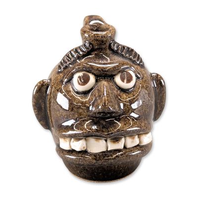 Otis Norris Pottery Folk Art Face Jug