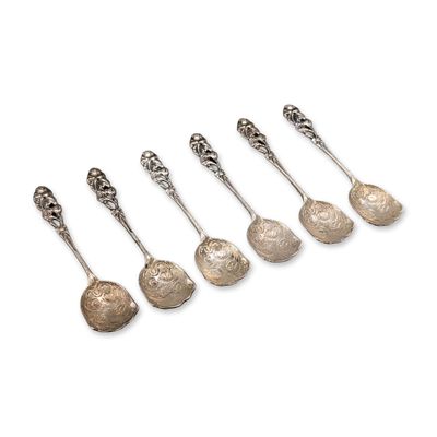 6pc Continental 800 Silver Spoons