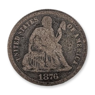 1876-CC US Seated Liberty Silver Dime