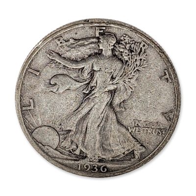 1936 US Walking Liberty Silver Half Dollar Coin