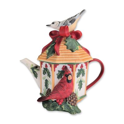 Sale Photo Thumbnail #420: Lenox Winter Greetings Ceramic Birdhouse Lidded Teapot