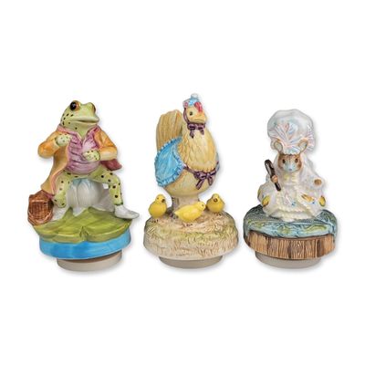 Sale Photo Thumbnail #123: 3pc Schmid Beatrix Potter Ceramic Musical Figurines