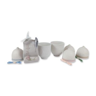 7pc Lladro Porcelain Figurine, Bells, and Candleholders