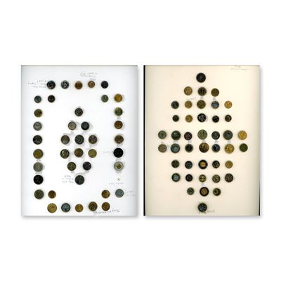 Sale Photo Thumbnail #178: 2 CARDS DIVISION ONE PICTORIAL METAL BUTTONS
