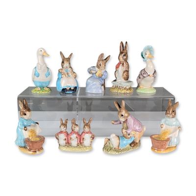 Sale Photo Thumbnail #333: 9pc Beswick Beatrix Potter Ceramic Figurines