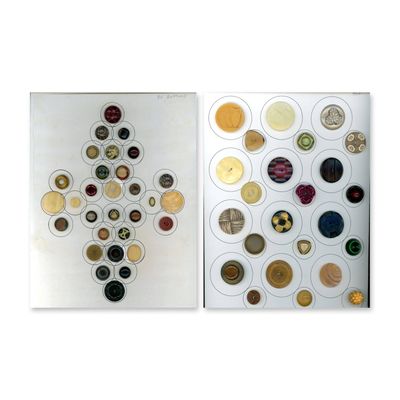 Sale Photo Thumbnail #390: 2 CARDS OF ASSORTED 1920'S CELLULOID BUTTONS