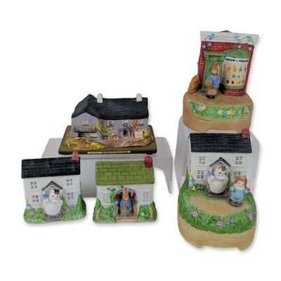 Sale Photo Thumbnail #133: 5pc Schmid and Pauline Ralph Beatrix Potter Porcelain Figures and Music Boxes