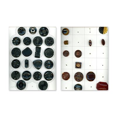 Sale Photo Thumbnail #189: 2 CARDS OF DIVISION THREE BAKELITE BUTTONS