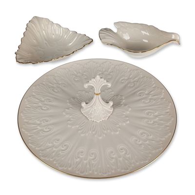 Sale Photo Thumbnail #208: 3pc Lenox Chateau Collection Porcelain Bowls and Tray