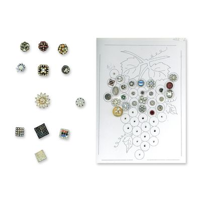 Sale Photo Thumbnail #192: 2 CARDS OF EARLY 20TH CENTURY "GLITZ" BUTTONS