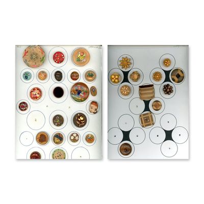 Sale Photo Thumbnail #183: 2 CARDS OF ASSORTED WOOD BUTTONS