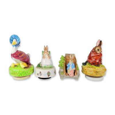Sale Photo Thumbnail #127: 4pc Schmid Beatrix Potter Ceramic Musical Boxes