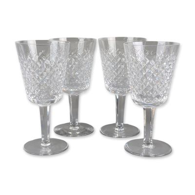 4pc Waterford Alana Crystal Wine Goblets