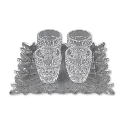 Sale Photo Thumbnail #253: 5pc Marquis by Waterford Cut Crystal Shot Glass Set with Serving Dish