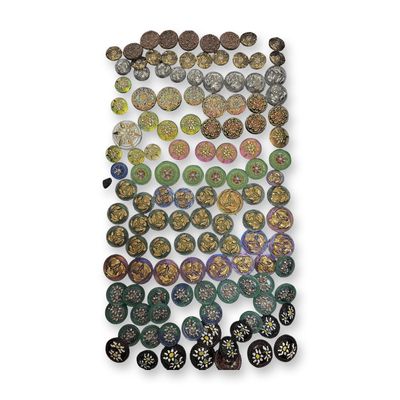 Sale Photo Thumbnail #382: AN ASSORTMENT OF DIVISION THREE GLASS BUTTONS