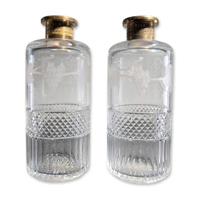 Sale Photo Thumbnail #267: 2pc Antique French Style Cut Crystal Decanters