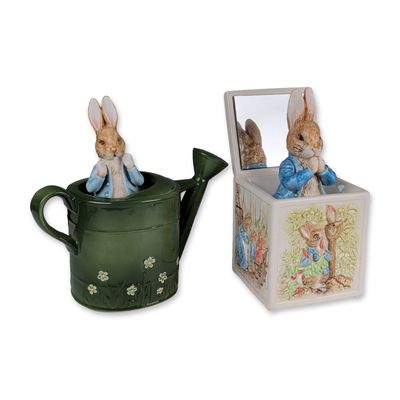 Sale Photo Thumbnail #334: 2pc Schmid Beatrix Potter Peter Rabbit Musical Figurines