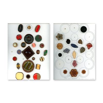 Sale Photo Thumbnail #394: 2 CARDS OF ASSORTED WOOD BUTTONS