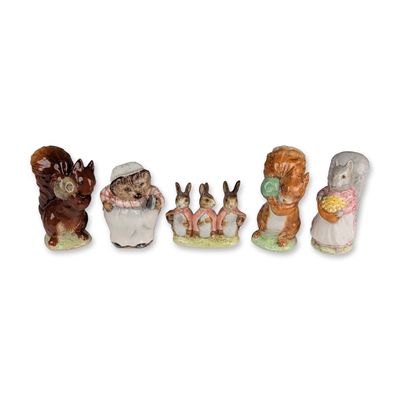 Sale Photo Thumbnail #121: 5pc Collection of Beswick Beatrix Potter Glazed Ceramic Figurines