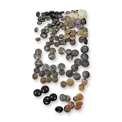Sale Photo Thumbnail #384: AN ASSORTMENT OF DIVISION THREE GLASS BUTTONS