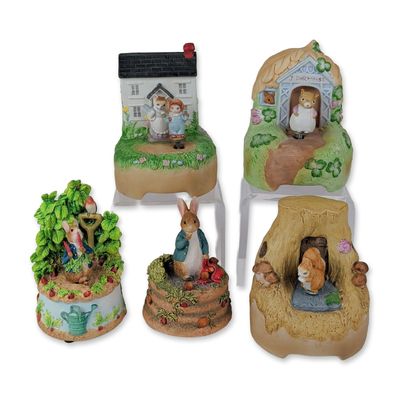 Sale Photo Thumbnail #345: 5pc Collection of Beatrix Potter Musical Porcelain Figurines