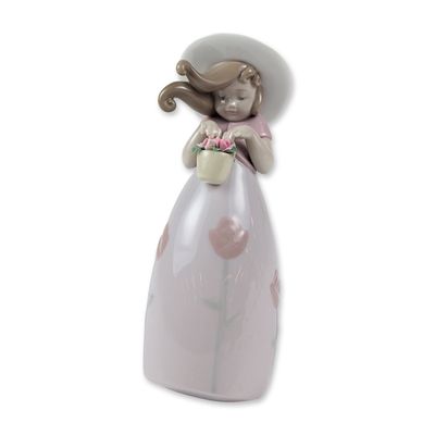 Lladro Porcelain Figurine, Little Rose Girl 1008042