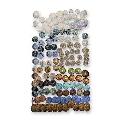 Sale Photo Thumbnail #173: AN ASSORTMENT OF DIVISION THREE GLASS BUTTONS