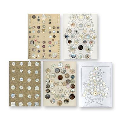 Sale Photo Thumbnail #406: 5 CARDS ASSORTED ANTIQUE PEARL BUTTONS