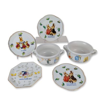 Sale Photo Thumbnail #346: 6pc Beatrix Potter Ceramic Children's Dish Set