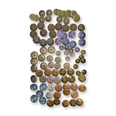 Sale Photo Thumbnail #172: AN ASSORTMENT OF DIVISION THREE GLASS BUTTONS
