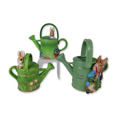 Sale Photo Thumbnail #122: 3pc Beatrix Potter Peter Rabbit Ceramic Watering Cans