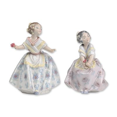 2pc Lladro Porcelain Figurines, Lolita 01005372 and Carmencita 01005373