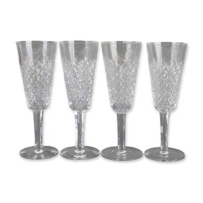 Sale Photo Thumbnail #251: 4pc Waterford Crystal Alana Champagne Flutes