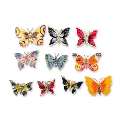Sale Photo Thumbnail #155: 10pc Collection of Butterfly Costume Jewelry Brooches