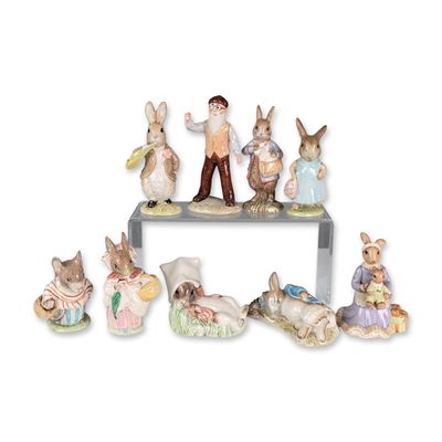 Sale Photo Thumbnail #347: 9pc Royal Albert and Royal Doulton Beatrix Potter Figurines