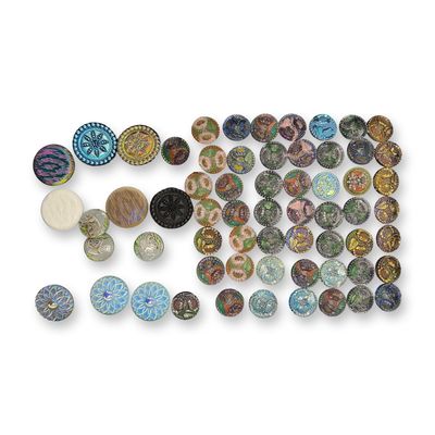 Sale Photo Thumbnail #383: AN ASSORTMENT OF DIVISION THREE GLASS BUTTONS