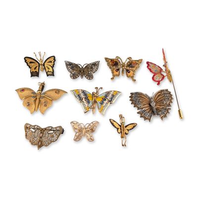 Sale Photo Thumbnail #156: 10pc Collection of Vintage Butterfly and Insect Brooches and Pins