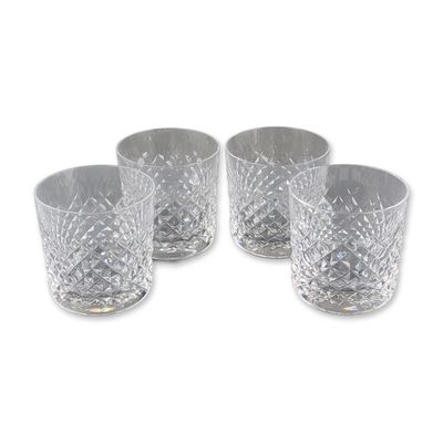 4pc Waterford Cut Lead Crystal Old Fashioned Tumblers, Alana Pattern