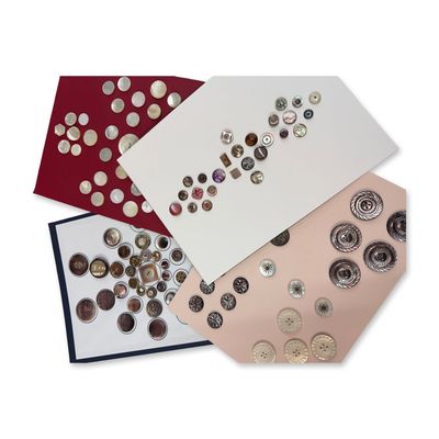 Sale Photo Thumbnail #376: A BOX LOT OF ASSORTED CARDS & ASSORTED PEARL BUTTONS