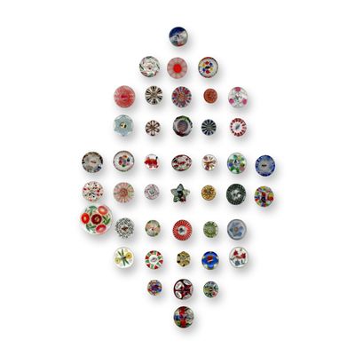 Sale Photo Thumbnail #169: A CARD OF DIVISION THREE GLASS BUTTONS
