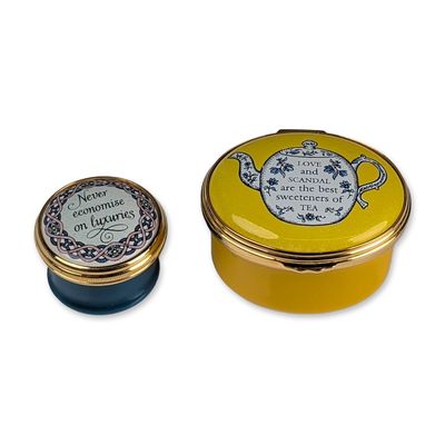 Sale Photo Thumbnail #425: 2pc Halcyon Days Enamel Trinket Boxes