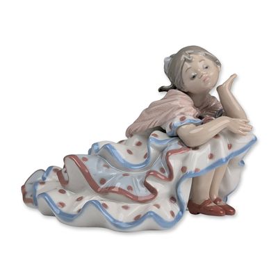 Sale Photo Thumbnail #300: Lladro Spanish Glazed Porcelain Figurine, Deep in Thought 01005389