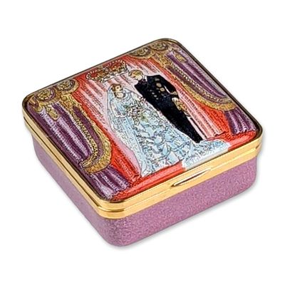 Halcyon Days Royal Wedding Diamond Anniversary Commemorative Enamel Box