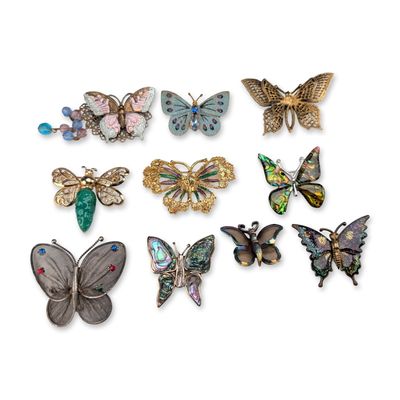 Sale Photo Thumbnail #160: 10pc Group of Vintage and Contemporary Butterfly Brooches