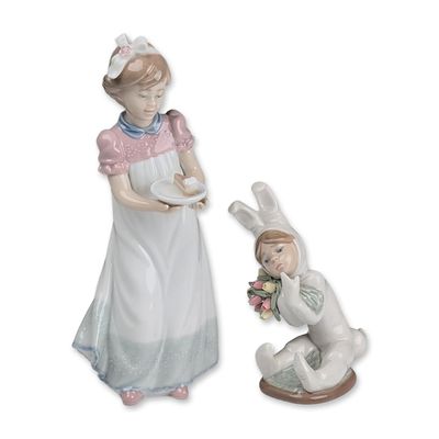 Sale Photo Thumbnail #107: 2pc Lladro Porcelain Figurines, Happy Birthday 01005429 & Spring Flowers 01001509